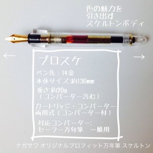 NAGASAWAオリジナルスケルトン万年筆　PROSUKE（プロスケ）レビュー