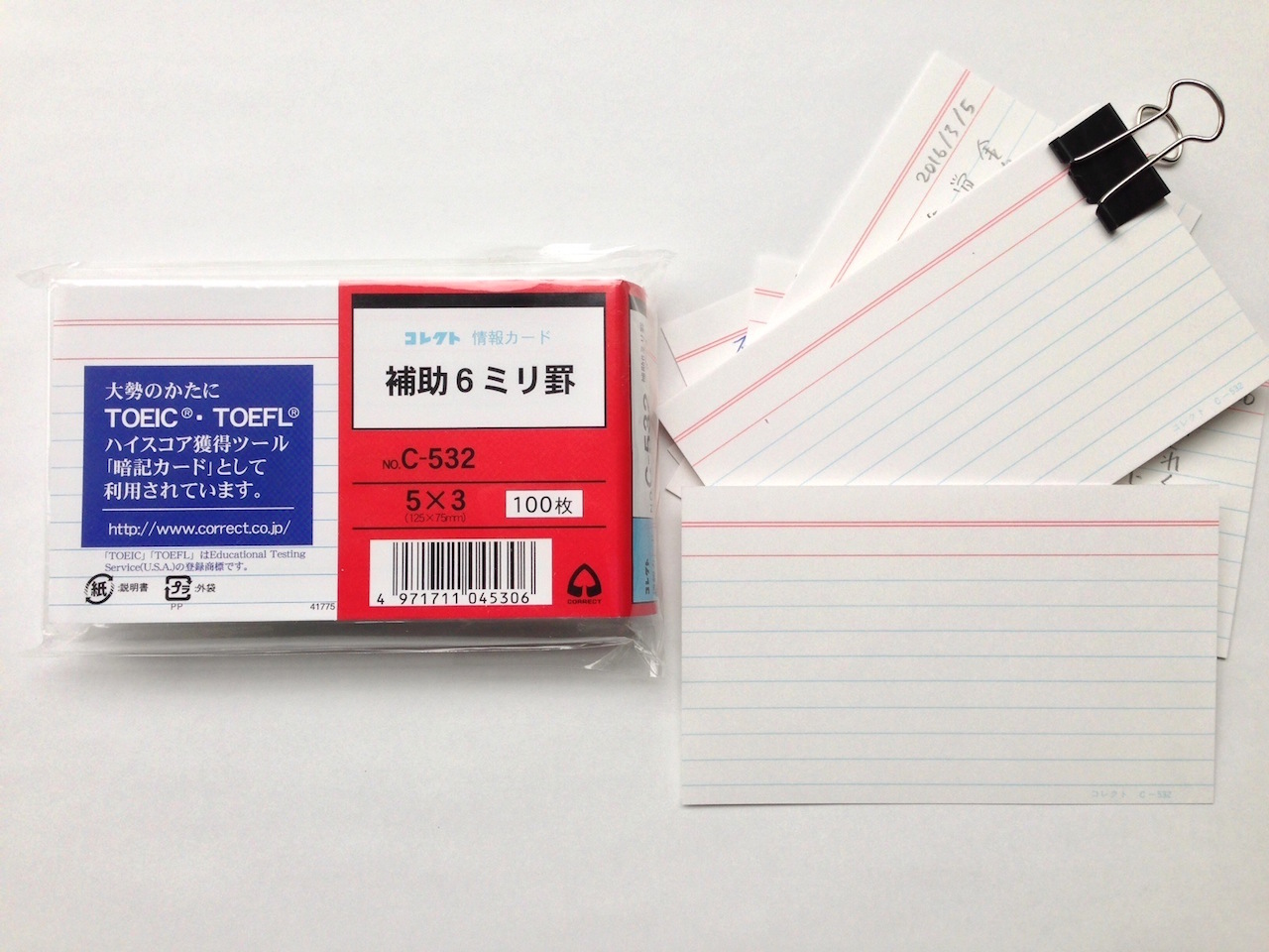 コレクト 情報カード 5×3 補助6ミリ罫