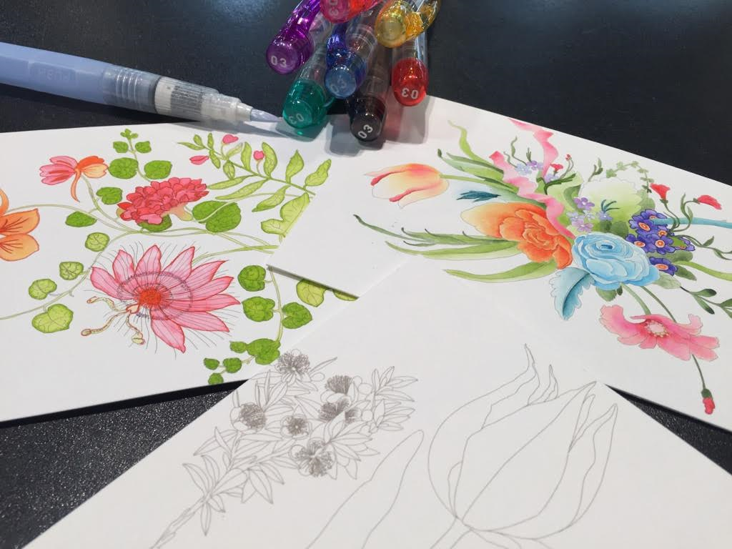 大人の塗り絵試し