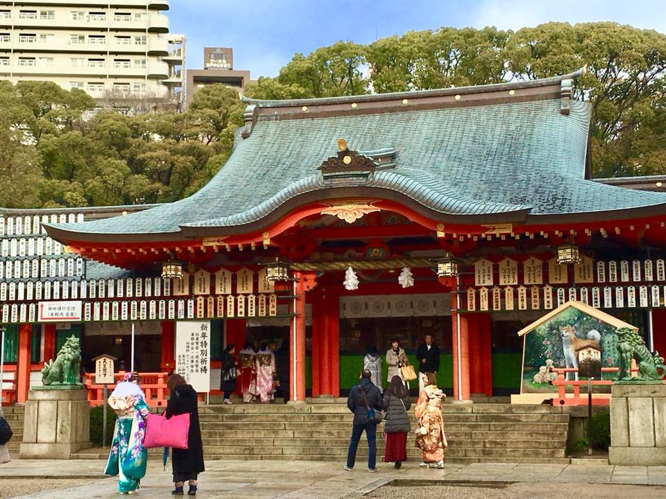 1月8日 朝の生田神社にて