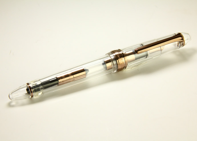NAGASAWAオリジナル万年筆　プロフィットタイプ　スケルトン　アンティークゴールド