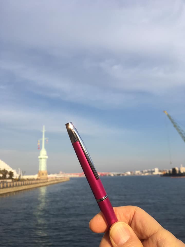 ノック式 須磨離宮ローズ万年筆